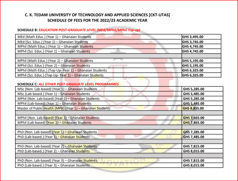 2025/2026 Fees - UTAS