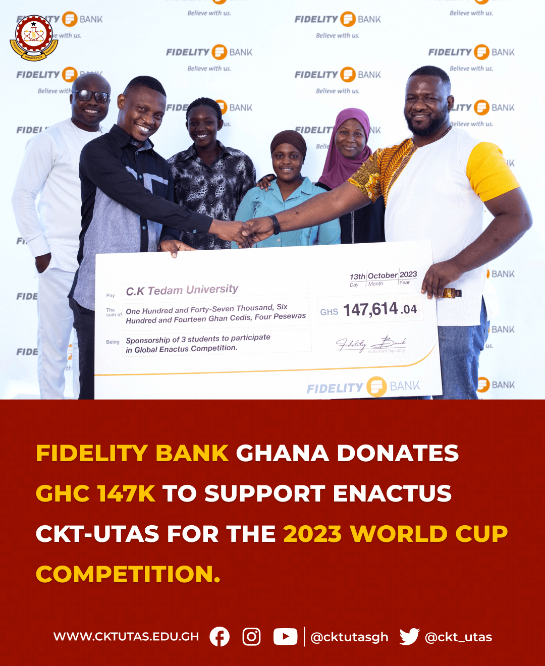 Fidelity Bank Supports CKTUTAS Enactus 2023