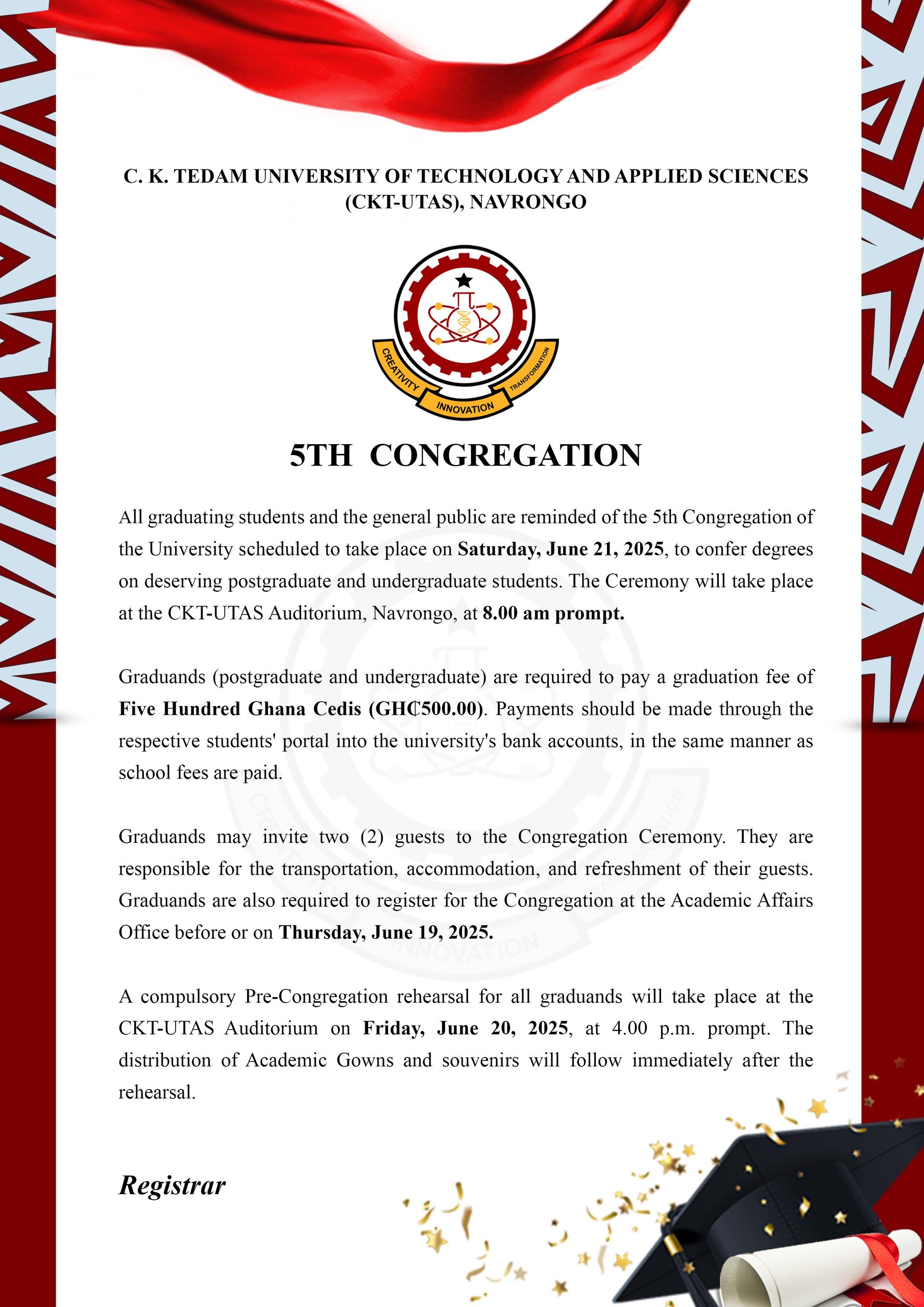 CKT-UTAS 5TH CONGREGATION